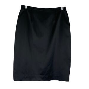 Adrianna Papell Evening Essentials Black Satin Pencil Skirt Size 8P